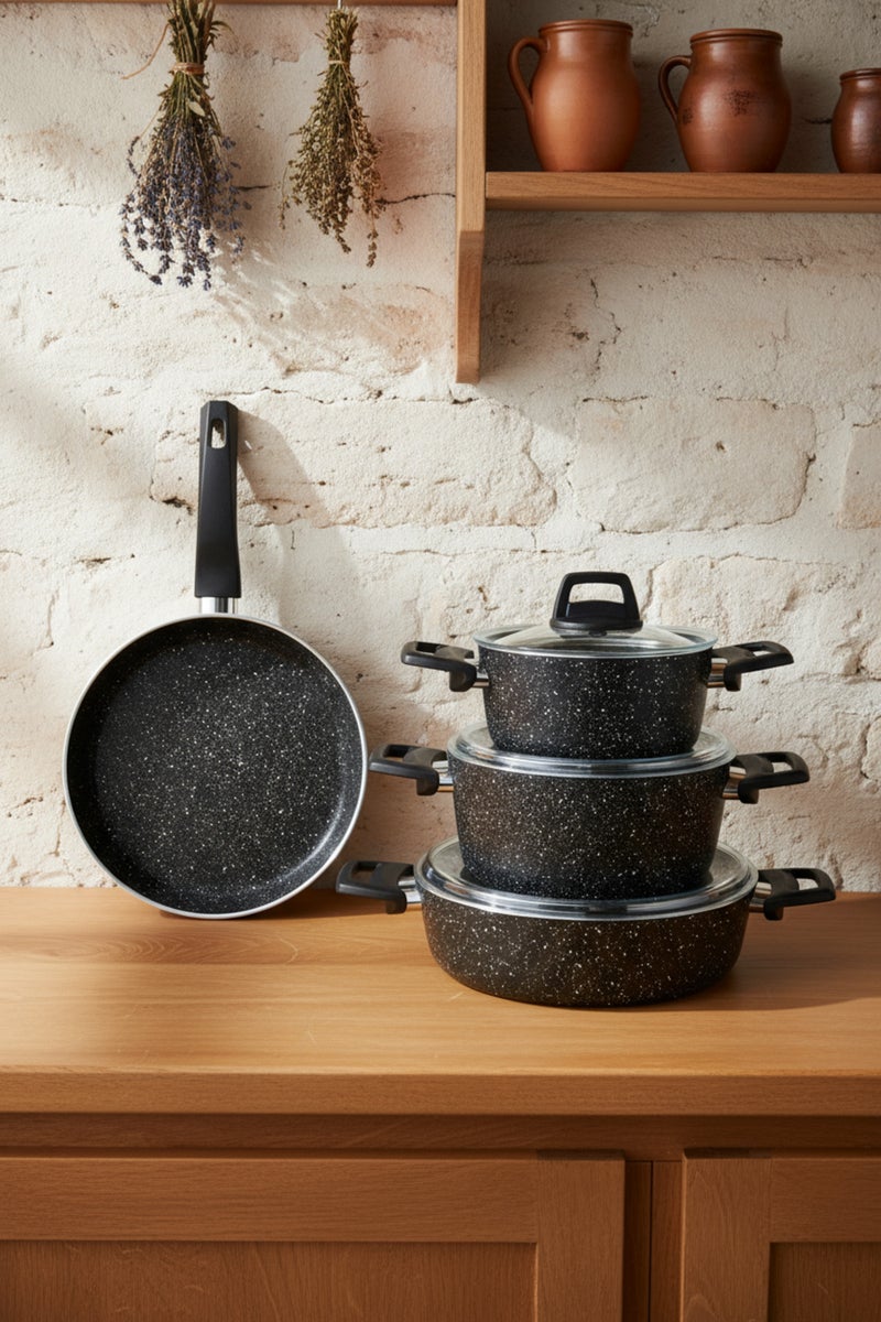 Bernardo Vormi 7 Piece Cookware Set Black (Made in Turkey) - Image 2